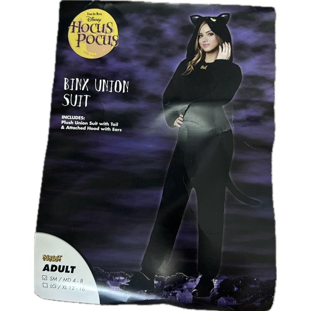 Disneys Hocus Pocus Binx One Piece Costume Women's‎ S/M Spirit Halloween